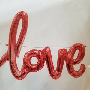 Love Red Jumbo Balloon Banner Kit Valentine's Day Shower Wedding Photo prop